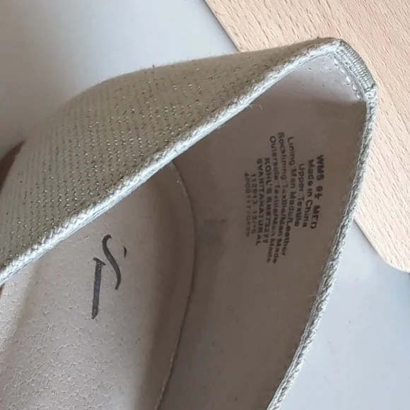 Simply Vera Svanita Natural pointed jeweled canvas flats - Picture 5 of 9